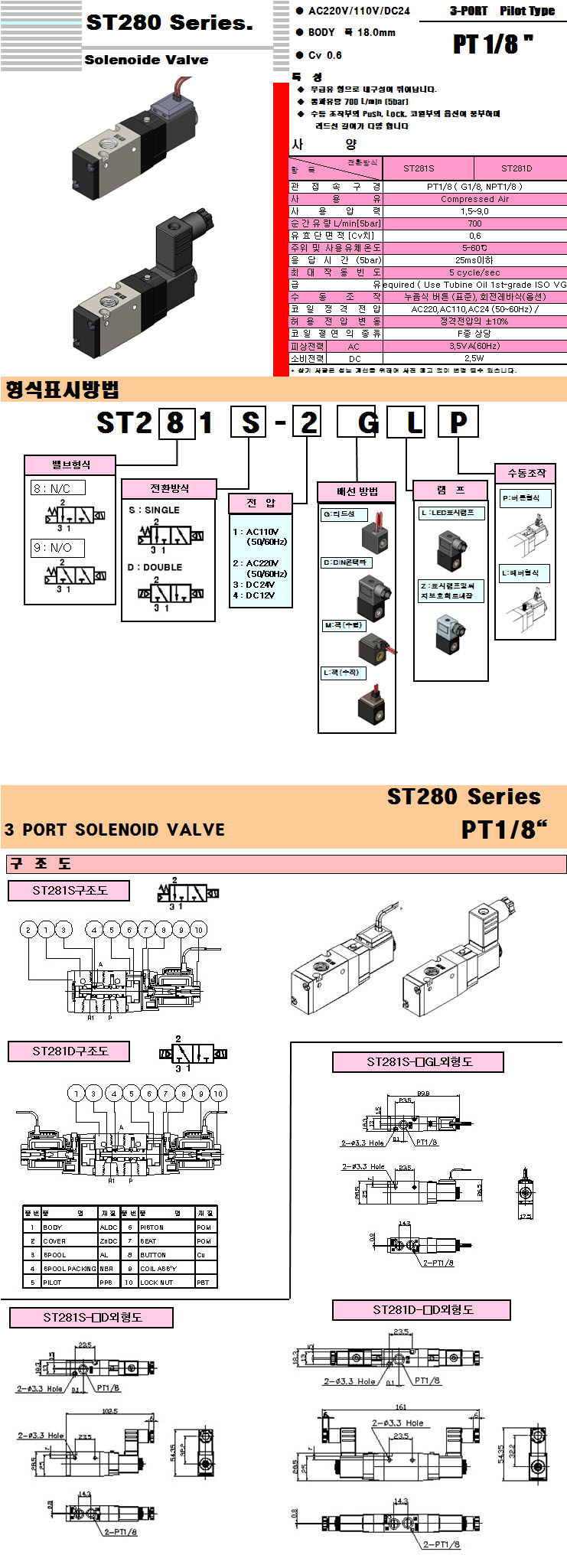 韩国DKC电磁阀ST280系列