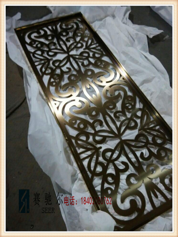 家居装饰不锈钢雕花 电镀古铜不锈钢屏风隔断