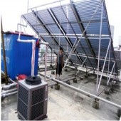 无锡东降派出所2台5匹奥栋空气能机组12组太阳能热水工程10吨恒温水箱