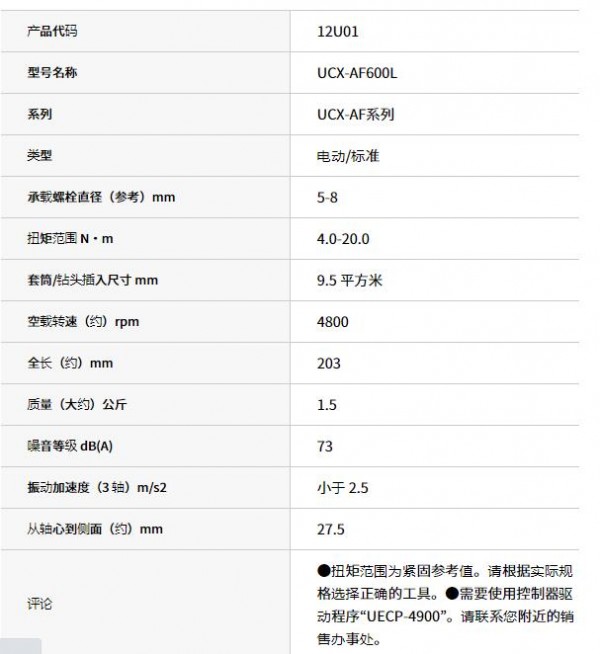 URYU 电控油脉冲扳手UCX-AF600L系列