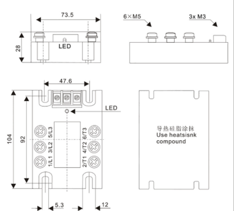 LDG三相电机正反转固态继电器SSRRR2A48D550 