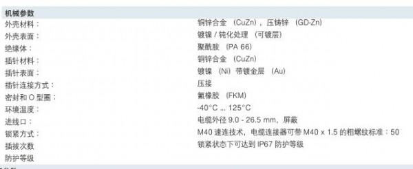 FEILKE圆形连接器 M40系列 